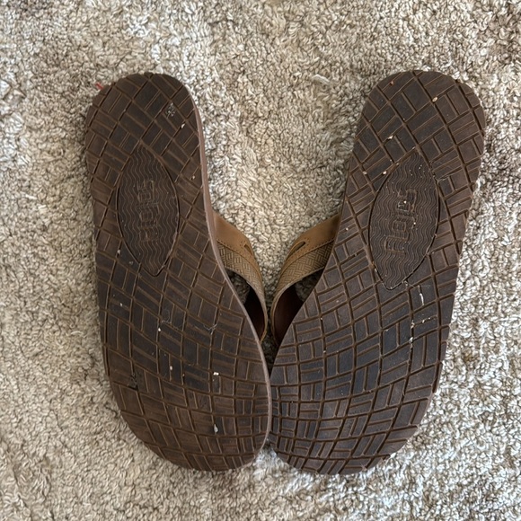 🍍 Flojos Men's Size 11 FlipFlop Sandals thong slide Tan Item #1676536🍍 - Picture 2 of 2